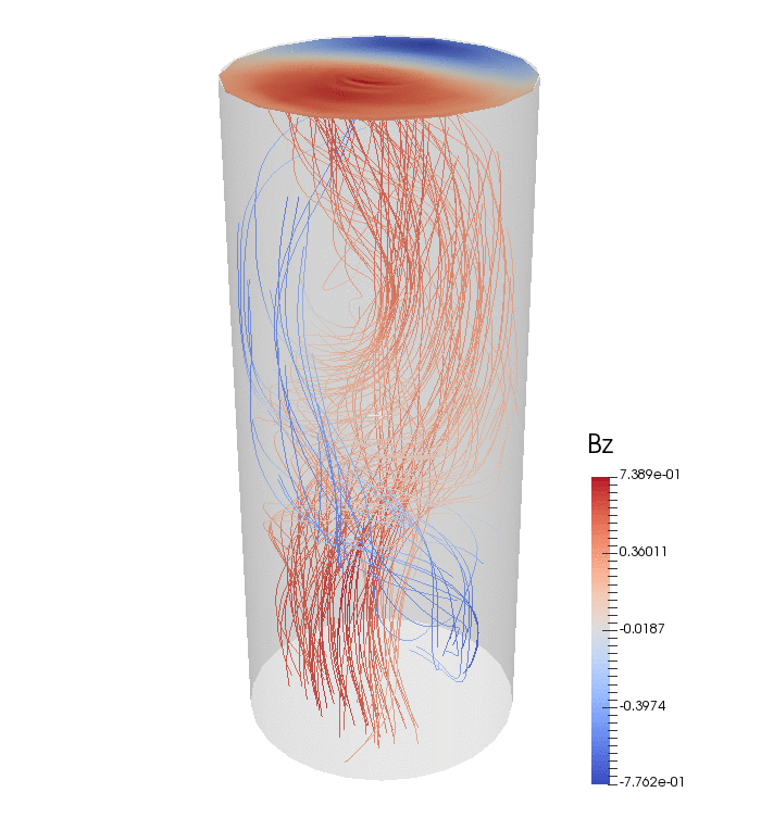 Extended MHD simulation in a cylindrical configuration